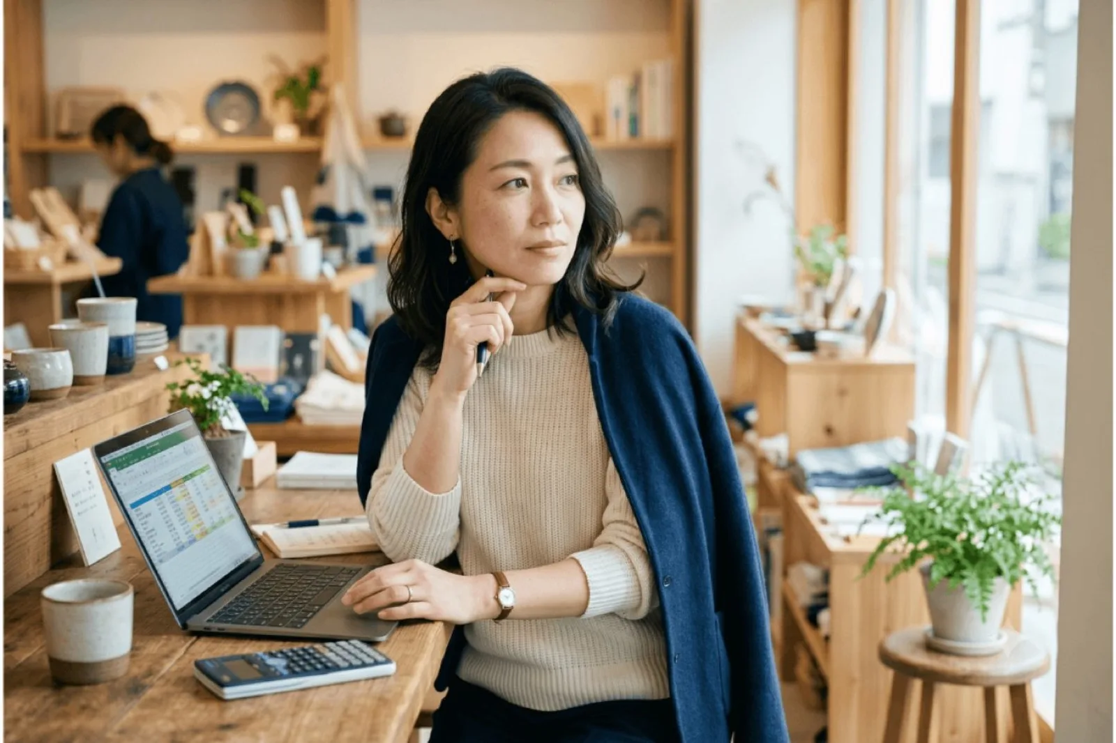 自分の店で、これからの集客を見つめる経営者